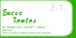 emese komlos business card